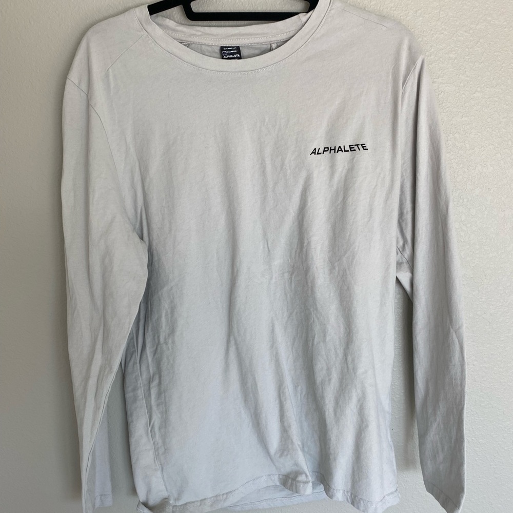 Alphalete mens long sleeve workout top gray